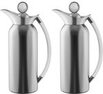 Al Saif Gallery Thuraya Thermos Set, 1/1 Liter, Glass Inner Material, Transparent Handle, Press Lid - Silver product image 1