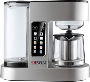 Edison SCM-11003B Distilled Coffee Maker, 1.7/0.8L, 1000-1200W, Digital Display - Silver Black product image