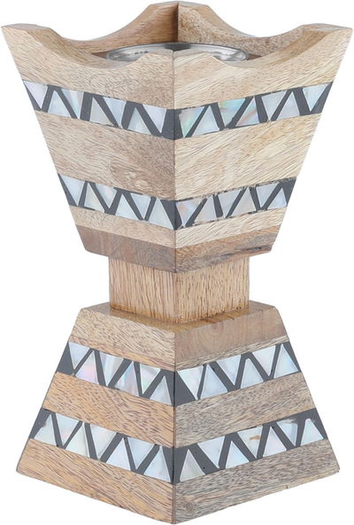 مبخرة خشب السيف غاليري، 9×9×17.5 سم - خشبي ابيض اسود product image 2