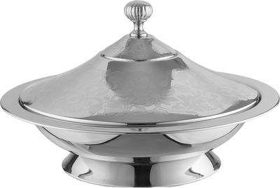 صحن تقديم غوزي استيل السيف غاليري، 35 سم، منقوش - فضي product image 1