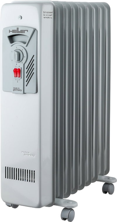 Heller MAS2009 Electric Oil Heater, 9 Fins, 1820/2000 Watts - Light Gray product image 1