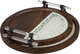 Al Saif Gallery Acrylic Wood Tray Set, 2 Pieces, Clearhandle, Islamic Pattern - Dark Off White Wood product image 1
