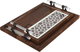Al Saif Gallery Acrylic Wood Tray Set, 2 Pieces, Clearhandle, Rectangular - Dark Off White Wood product image 1