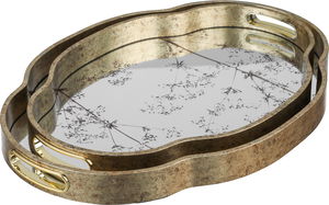 طقم طوفريات خشب السيف غاليري، قطعتين، مشجر - ذهبي بني product image