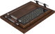 Al Saif Gallery Acrylic Wood Tray Set, 2 Pieces, Clearhandle, Islamic Pattern - Dark Black Wood product image 1
