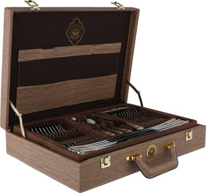 طقم ادوات مائدة ستانلس ستيل، 72 قطعة - ذهبي فضي product image