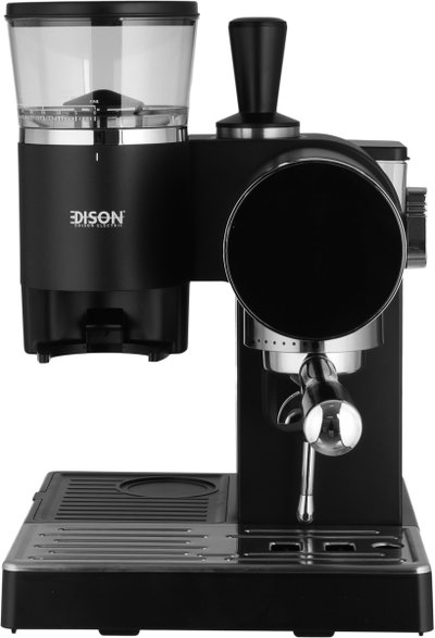 Edison GP6800 Espresso Coffee Machine and Grinder, 1.5L Capacity, 1465W, Touch Control, 3 Temperature Settings, 30 Grinding Settings, 20 Bar Pressure Pump, Frother - Black product image 1