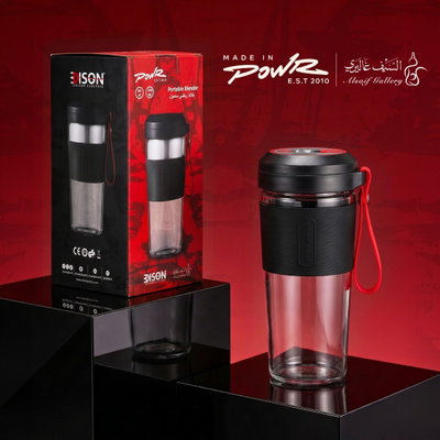 خلاط رياضي محمول إديسون باور، 60 واط، 300 مل، بطارية 2400 ملي امبير، BL-913/GY - اسود شفاف product image 1