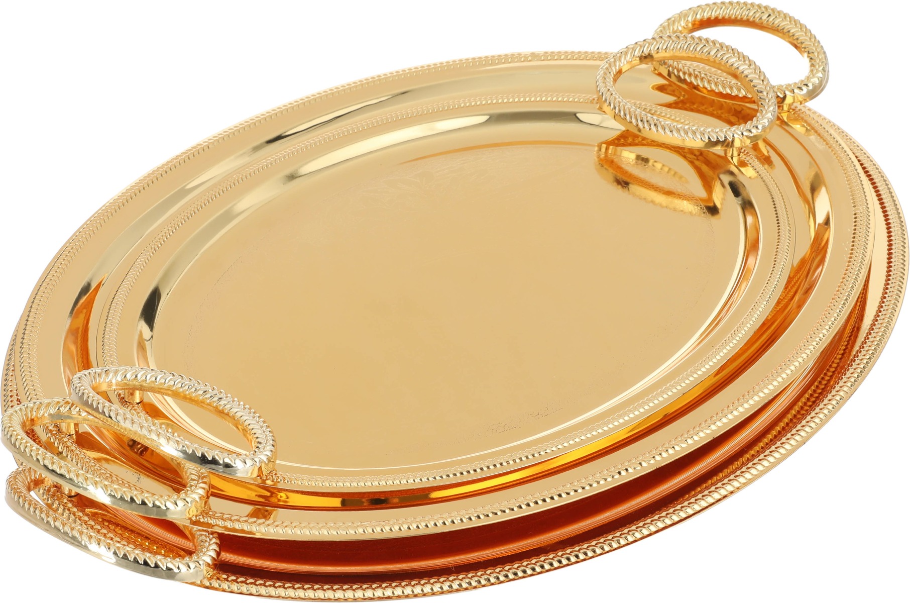 طقم صواني استيل السيف غاليري، 3 قطع - ذهبي product image