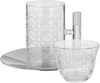 Al Saif Gallery Glass Cups and Saucers Set, 18 Pieces, with Stainless Steel Saucers - Clear Silver product image 1