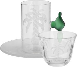 Al Saif Gallery Glass Cups and Saucers Set, 18 Pieces, with Saucers - Clear product image
