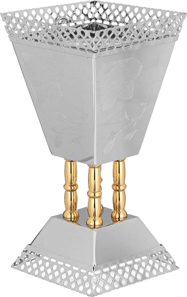 مبخرة استيل، 10×10×20 سم - فضي ذهبي product image