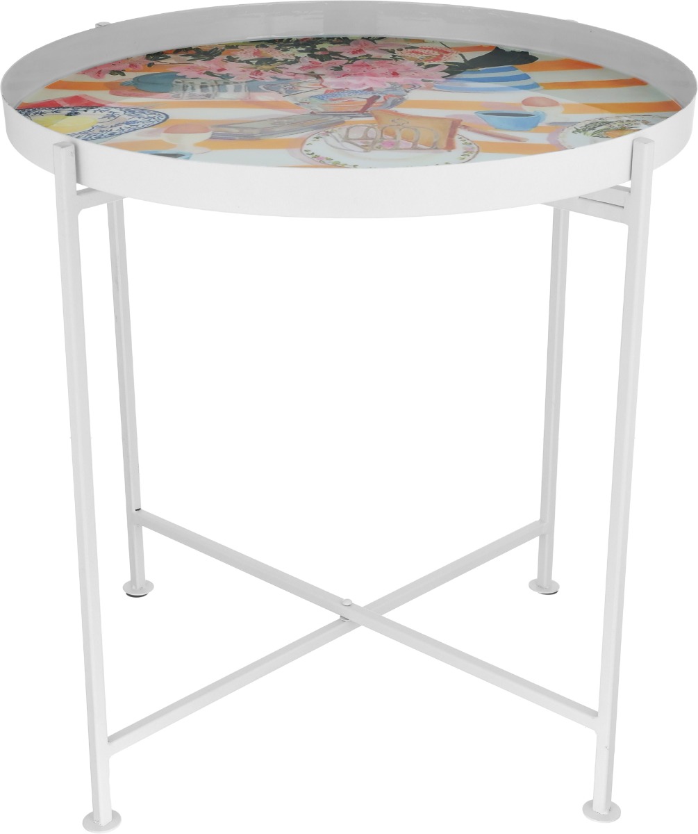Al Saif Gallery steel serving table, 48 x 48 x 47 cm - multi-colored product image