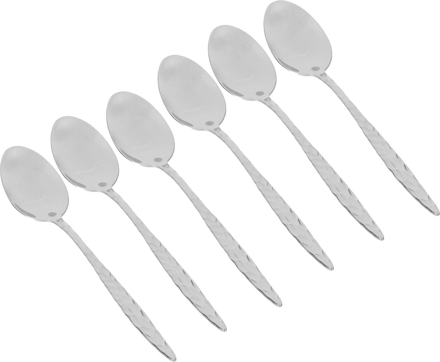 ملاعق شاي استيل السيف غاليري، نقش مربعات، 6 قطع - فضي product image