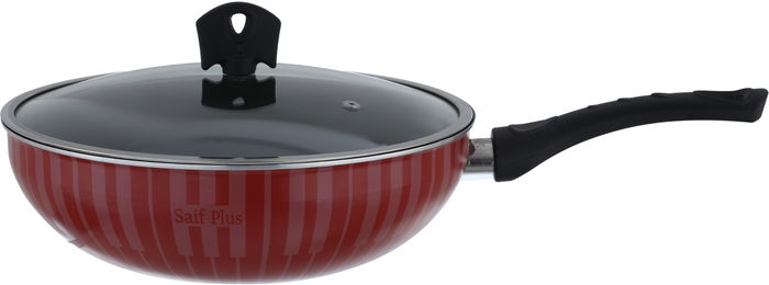 مقلاه تيفلون بغطاء زجاج السيف بلص، 28 سم، - احمر product image 3