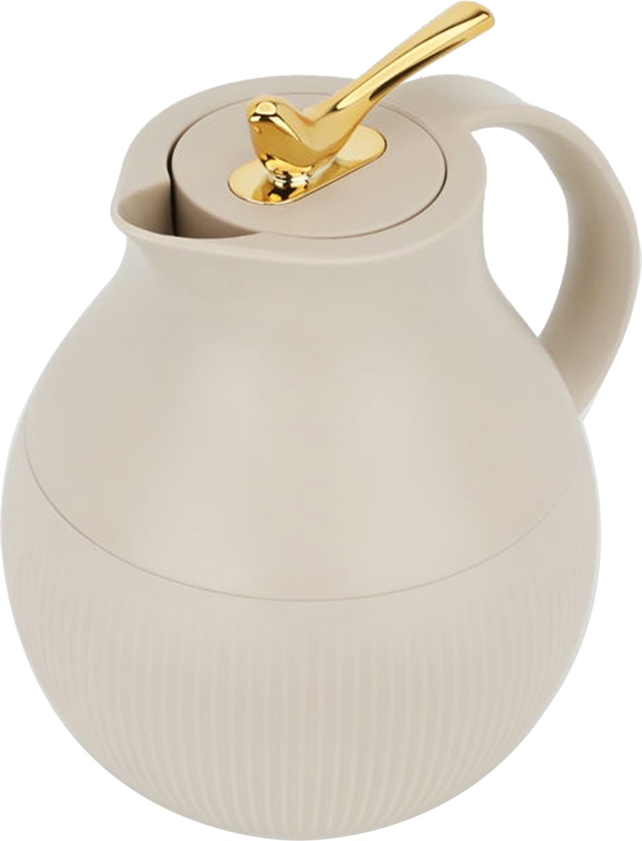 Al Saif Gallery Royal 6 thermos, 950 ml, glass inner container, plastic outer shell - light brown product image 3