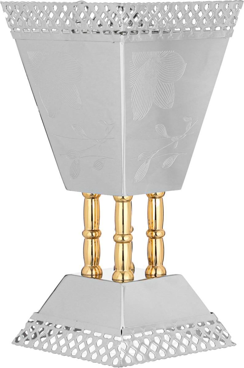 مبخرة استيل، 10×10×20 سم - فضي ذهبي product image 2