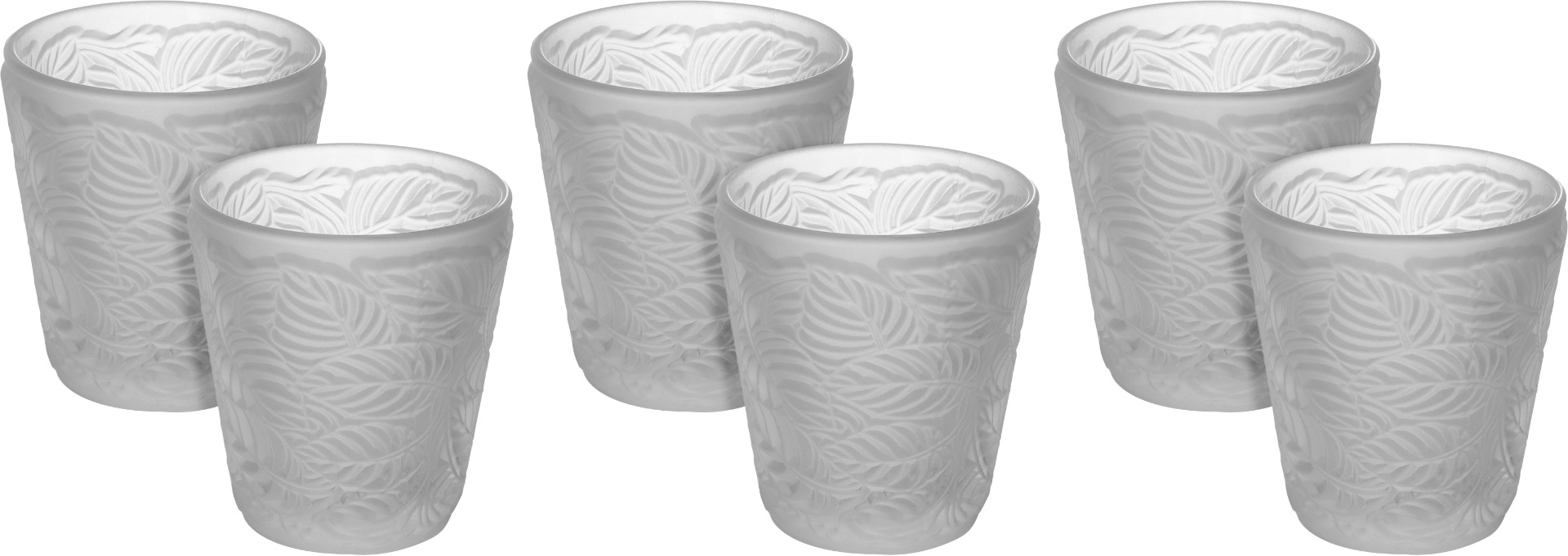 Al Saif Gallery glass cups set, 6 pieces, paper pattern - transparent product image
