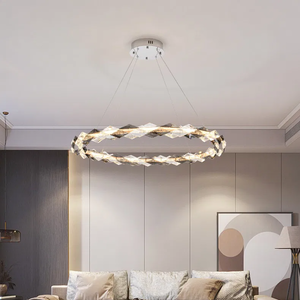 Modern circular Meshkati chandelier, Kelvin LED, 3000, circular 80 cm - silver gray crystal product image