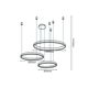 Meshkati modern chandelier, 3 circular rings, 3000 Kelvin, 75 watts, 60 x 80 x 100 cm, acrylic aluminum, LED - gold product image 3