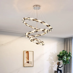 أنارة معلقة مودرن مشكاتي، 3 حلقات، 40× 60×80 سم ، 80واط، ألومنيوم زجاج كروم product image