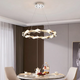 Meshkati Modern chandelier, LED, 3000 Kelvin, circular, 60 cm, steel crystal - silver gray crystal product image 1