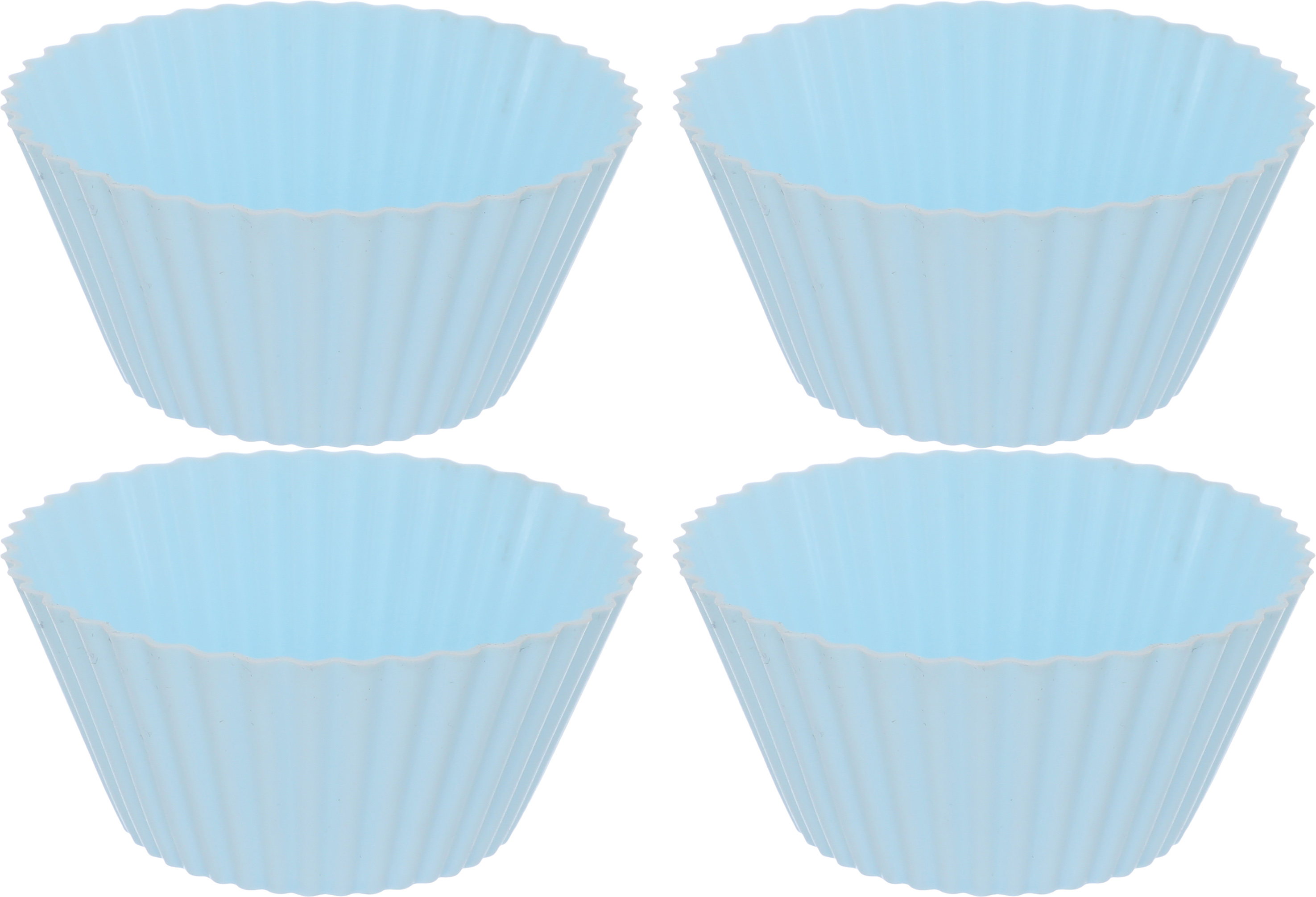 Al Saif Gallery Silicone Cupcake Molds, 4 Pieces, 8 x 8 x 3.8 cm - Blue product image