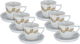 Al Saif Gallery porcelain coffee cup set, 12 pieces, leaf pattern - white product image 1