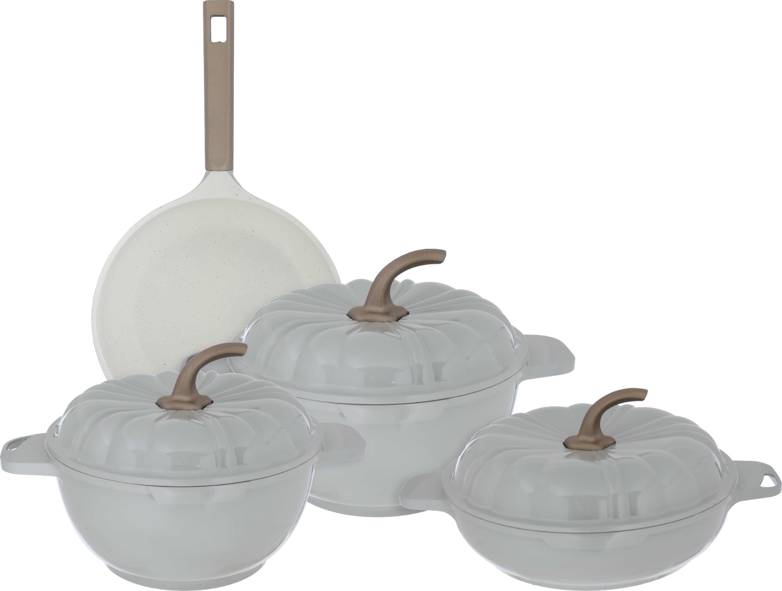 طقم قدور المونيوم روبوست، 7 قطع - رمادي فاتح product image