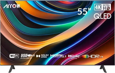 تلفزيون سمارت ارو، 55 بوصة، 4K UHD، QLED، نظام ويب اوس، RO-55LPWQ - اسود product image 1
