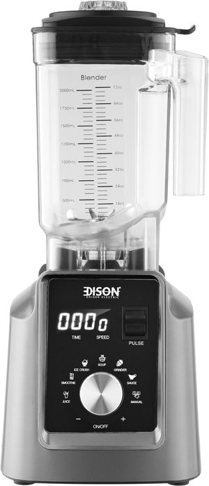 خلاط كهربائي إديسون رابتر، 1600 واط، 2 لتر، 6 شفرات، HS-209C - فضي اسود product image