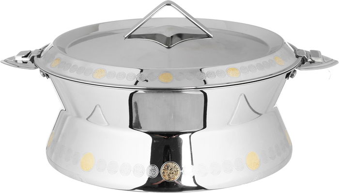 Al Saif Gallery Sabina Steel Food Container, 2.5 L, Embossed - Silver Gold product image 1