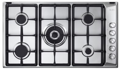 Elba AS EN95-545 XD Built-in Gas Hob, 5 Burners, 90 cm - Silver product image 1