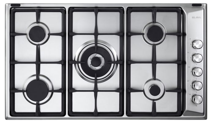 Elba AS EN95-545 XD Built-in Gas Hob, 5 Burners, 90 cm - Silver product image 1