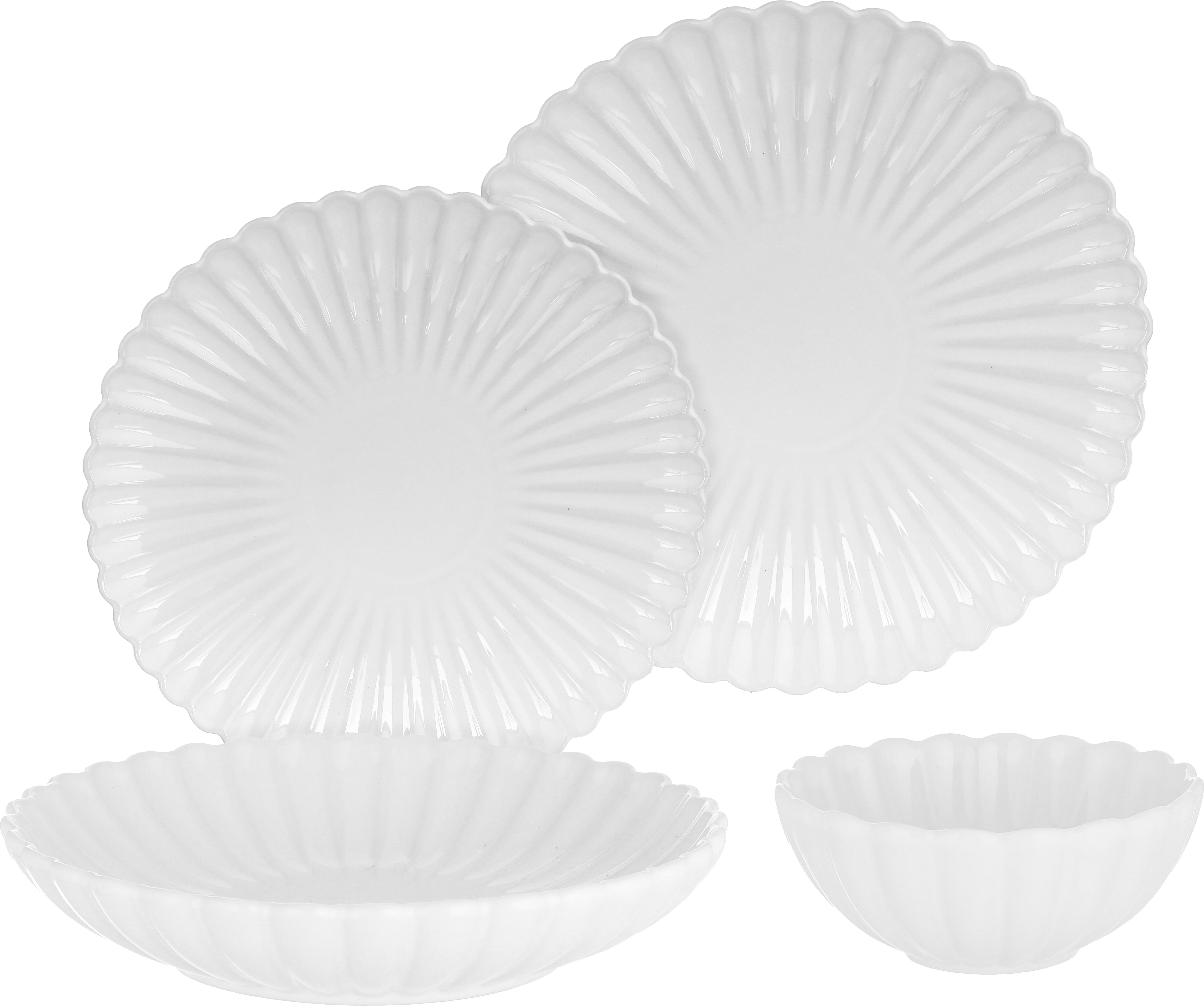 طقم تقديم سفرة بورسلان السيف غاليري، 24 قطعة - أبيض product image