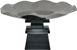 ستاند تقديم ستانلس استيل السيف غاليري، 20x20x11 سم، قاعدة مربع زجاج - أسود شفاف product image 2