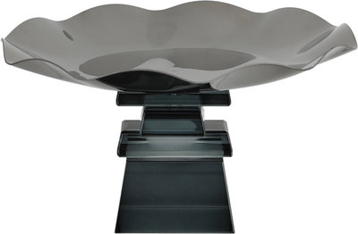 ستاند تقديم ستانلس استيل السيف غاليري، 20x20x11 سم، قاعدة مربع زجاج - أسود شفاف product image 2