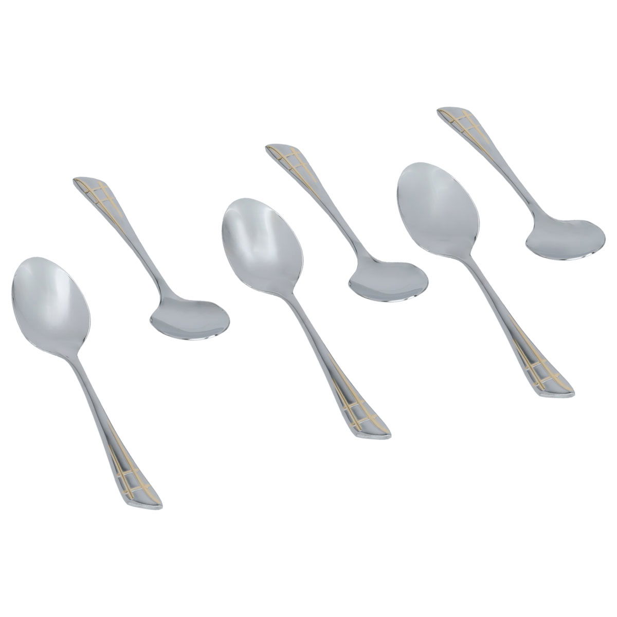 Al Saif Gallery steel tea spoon set, 6 pieces - silver product image 2