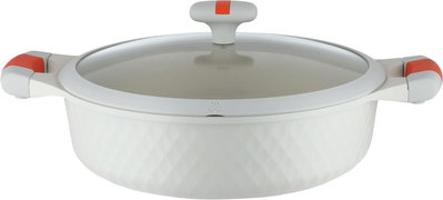 طقم قدور داي كاست الومنيوم روبوست، 9 قطع، غطاء زجاج، يد سيليكون - كريمي product image 6