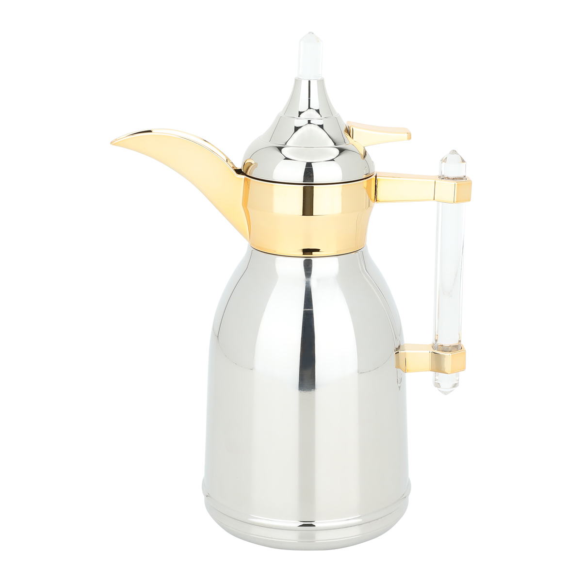 Al Saif Gallery Steel Dallah Shahad, 600 ml - golden silver product image