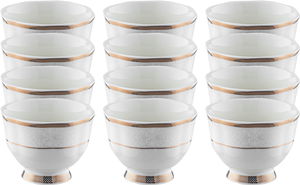 Al Saif Gallery Porcelain Coffee Cup Set, 12 Pieces - White And Golden product image