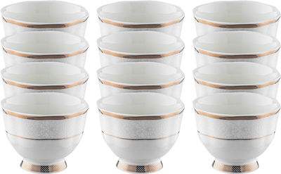Al Saif Gallery Porcelain Coffee Cup Set, 12 Pieces - White And Golden product image 1