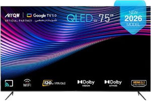 ARRQW RO-75LCQ120 75-inch Frameless Smart TV, QLED, 4K UHD, Google TV System - Black product image