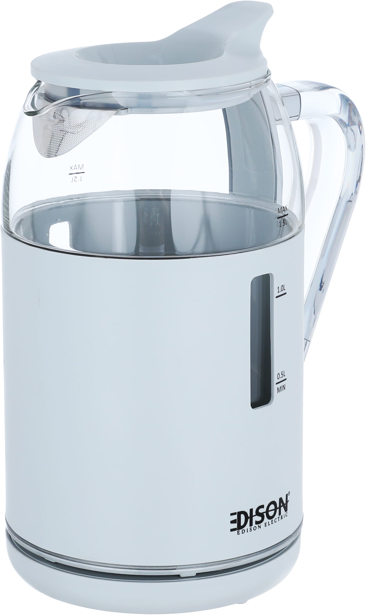 Edison Elite WK-8812 Glass Electric Kettle, Glass, 1.5L, 2200W - Light Gray product image 2
