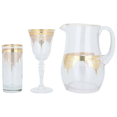 طقم كريستال السيف غاليري، تركي، نقش ذهبي، 75 قطعة - شفاف product image 3