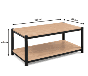 طقم طاولات خشب MDF و معدن، 7 قطع - اسود بني product image 2