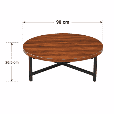 طقم طاولات خشب MDF و معدن، 5 قطع - اسود بني product image 3