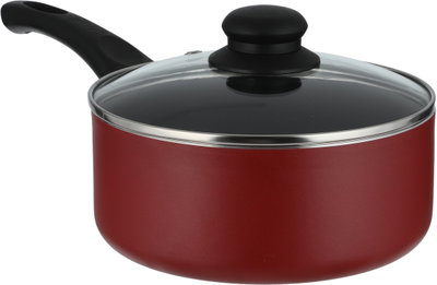 Mr.Cook Teflon Casserole, 18 cm, Black Handle, Glass Lid - Red product image 6