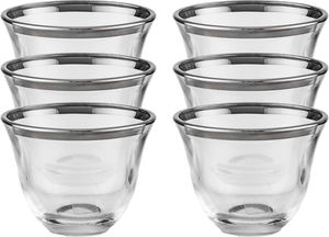 طقم فناجين قهوة سعودية زجاج السيف غاليري، 60 مل، 6 قطع - شفاف product image