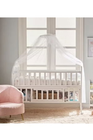 سرير اطفال خشب الصنوبر فان مومنت، 120×60 سم، مع مساحة تخزين - ابيض product image 2